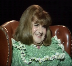Ronnie Barker as Benny in drag in 'My Secret' by Pam Ayres on The Two Ronnies.
