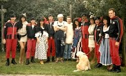 Benny, Vicky, Sue, Lorraine and the rest of the girls with The Red Arrows.
